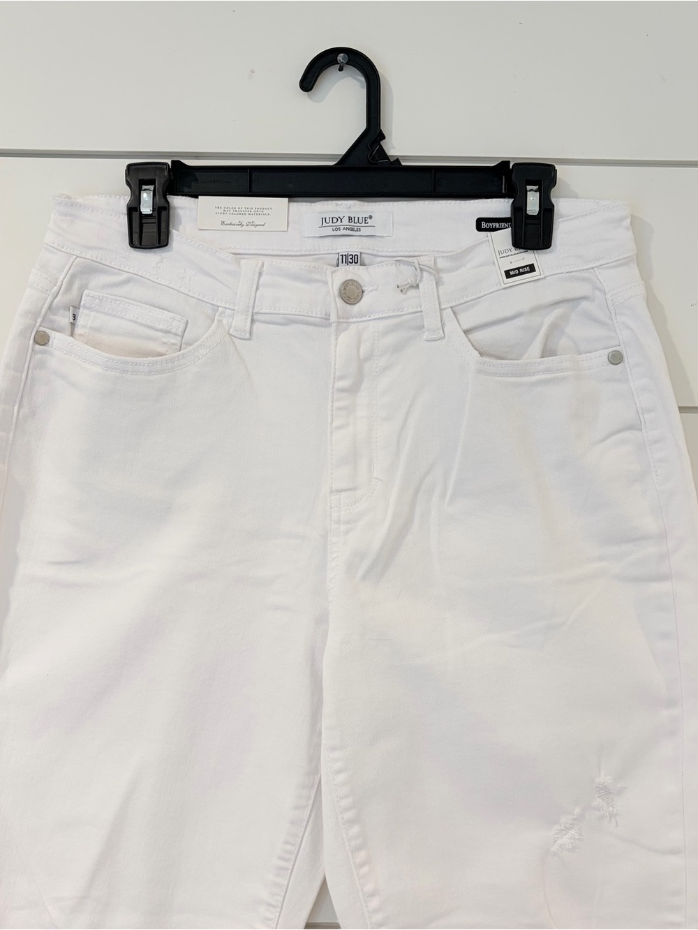 Judy Blue White Distressed Boyfriend Jeans Coastal Cowgirl Y2K 11/30 - Picture 3 of 16